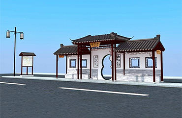 仿古公交站臺造價效果圖片